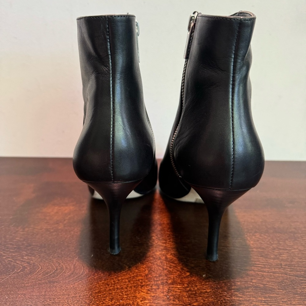 Michael Kors Black‎ Leather Heeled Ankle Boots Booties Career City Size 10M - Picture 4 of 13